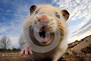 Humorous Hamster selfi. Generate Ai