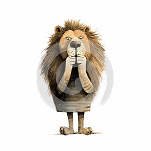 Humorous Lion Illustration By Jon Klassen - Full Body Uhd Image