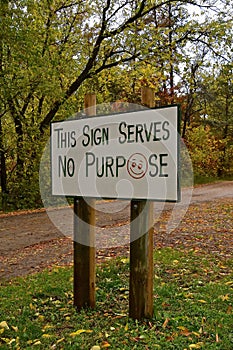 Humorous outdoor sing with no purpose photo