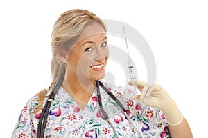 Humorous Portrait of young nurse