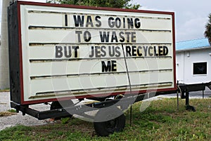 Humorous religious sign