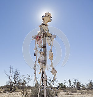 Humorous sculpture using animal bones.