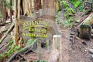 Humorous sign along a hiking path