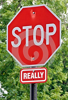 Humorous Stop Sign photo