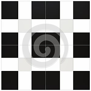 Humorous Tableau Black And White Checkered Tile In Square Formation