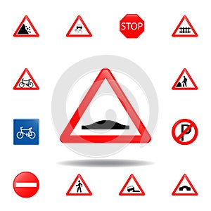 hump ahead icon. set of road signs icon for mobile concept and web apps. colored hump ahead icon can be used for web and mobile