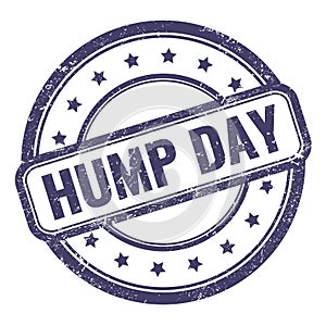 HUMP DAY text on indigo blue grungy vintage round stamp