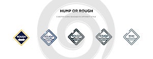 Hump or rough icon in different style vector illustration. two colored and black hump or rough vector icons designed in filled,