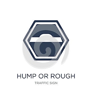 hump or rough sign icon. Trendy flat vector hump or rough sign i