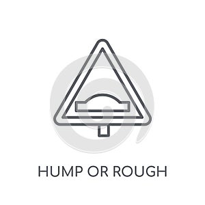 hump or rough sign linear icon. Modern outline hump or rough sig