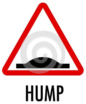 Hump sign on white background