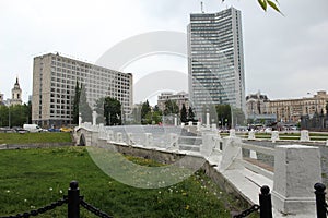 Humpback Bridge in the park Presnensky