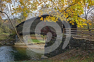 Fall View of Humpback Covered Bridge photo