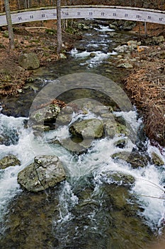 Humpback Footbridge over a Mountain Trout Stream