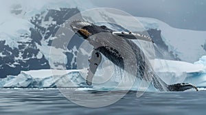 Humpback Whale Jumping Out of the Water