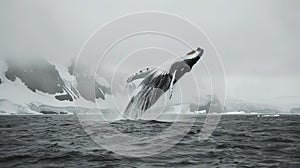 Humpback Whale Jumping Out of Water