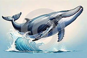 Humpback Whale mammal animal jumping character drawing