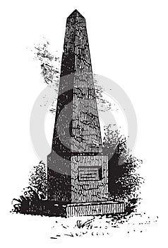 Humphrey`s Monument,vintage illustration photo