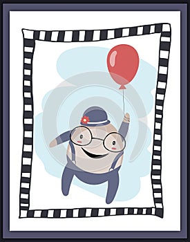 Humpty Dumpty with balloon card