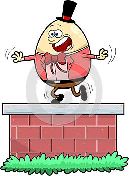 Humpty Dumpty Egg Cartoon Character Falling Off The Wall