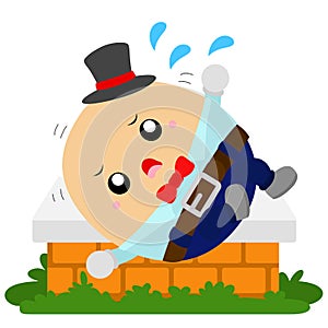 Humpty Dumpty falling vector