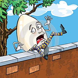 Humpty dumpty falling of the wall