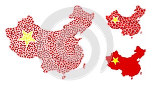 Humpy China Map Icon Mosaic