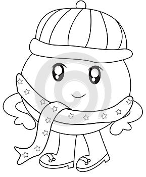 Humpy Dumpy with a scarf coloring page photo