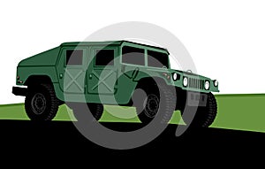 Humvee HMMWV M1114. Military truck. High mobility transport vehicle.