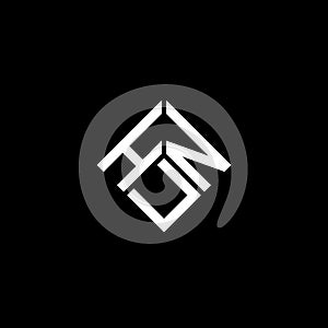 HUN letter logo design on black background. HUN creative initials letter logo concept. HUN letter design photo