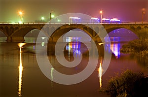Hun River Bridge at night photo
