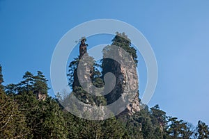 Hunan Zhangjiajie National Forest Park Huangshizhai peaks