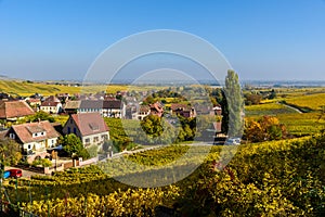 Hunawihr - small village in vineyards of alsace - france