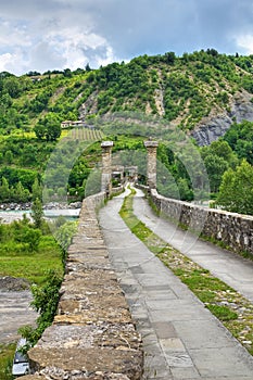 Hunchback Bridge. Bobbio. Emilia-Romagna. Italy.