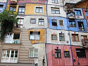 Hundertwasser Colorful City Apartment Building in Vienna Austria
