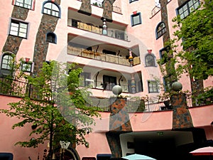 Hundertwasser house in Magdeburg, Germany.