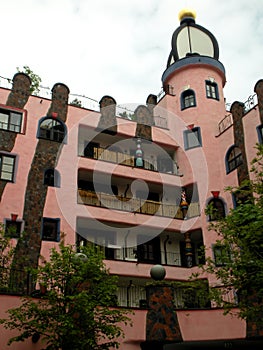 Hundertwasser house in Magdeburg, Germany.