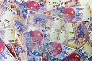 hundred argentinians pesos bills photo