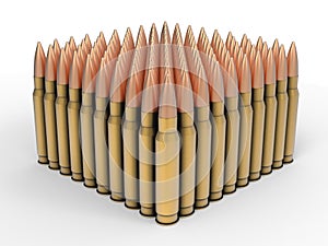 Hundred big calibre bullets photo