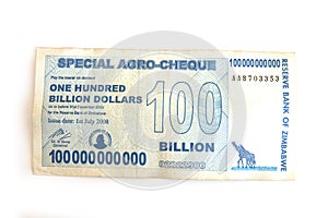 Hundred billion dollar note photo