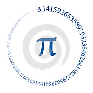 Hundred digits of number Pi forming a circle