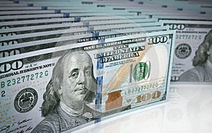 Hundred dollar banknote depth of field