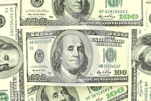 Hundred dollar bills background