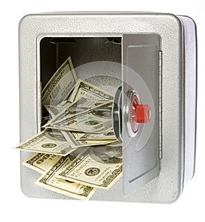 Hundred Dollar Bills in open Safe