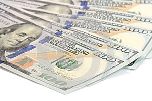 Hundred dollars bank notes background