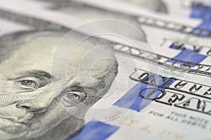 Hundred dollars bank notes background