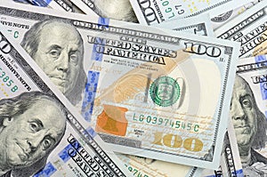 Hundred dollars bank notes background