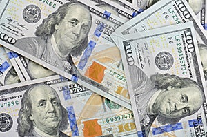 Hundred dollars bank notes background