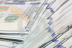 Hundred dollars bank notes background