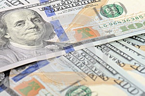 Hundred dollars bank notes background